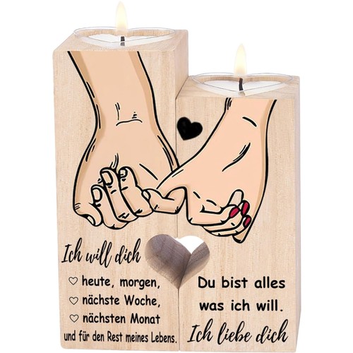 Kerzenhalter holz liebe - kerzenhalter,