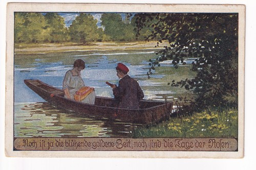 Liebespaar ruderboot - ak,