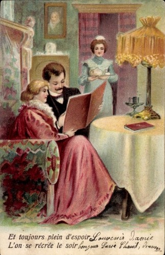Präge litho liebespaar - liebespaar, auf