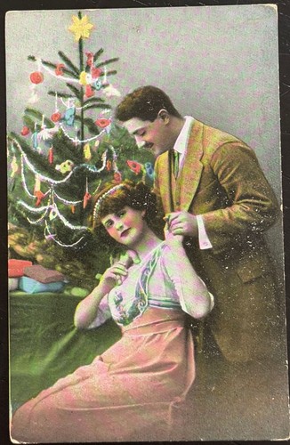 Weihnachten liebespaar am - ak,