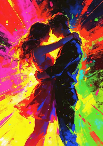 Liebe sehnsucht poster bunt - &,