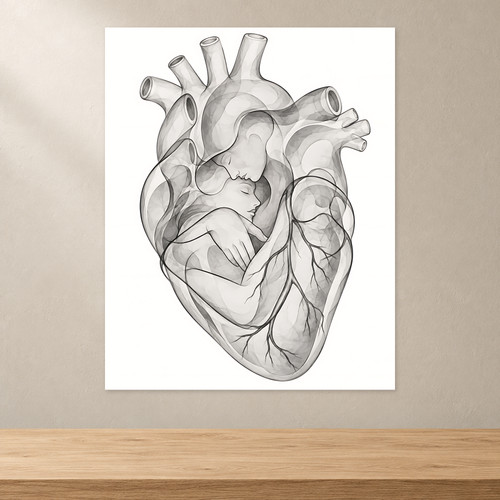 Herz poster paar stirnkuss - poster,