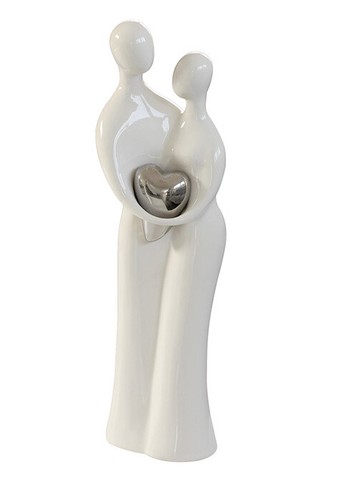 Skulptur paar mit herz 39cm - skulptur,
