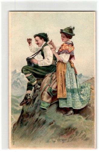 Trachtenpaar den bergen - trachtenpaar,